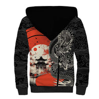 Japanese Dragon Katana Enso Sherpa Hoodie Japan Pagoda Seamless Cloud LT14 - Polynesian Pride