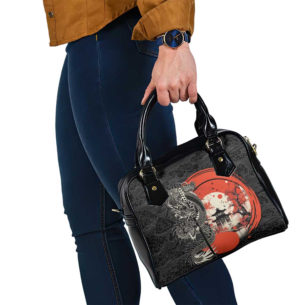 Japanese Dragon Katana Enso Shoulder Handbag Japan Pagoda Seamless Cloud LT14 - Polynesian Pride