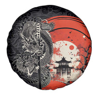 Japanese Dragon Katana Enso Spare Tire Cover Japan Pagoda Seamless Cloud LT14 - Polynesian Pride
