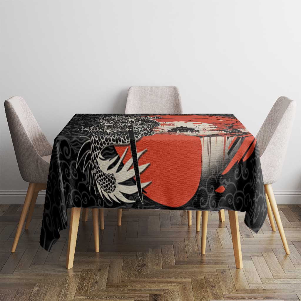 Japanese Dragon Katana Enso Tablecloth Japan Pagoda Seamless Cloud LT14 - Polynesian Pride