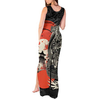 Japanese Dragon Katana Enso Tank Maxi Dress Japan Pagoda Seamless Cloud LT14 - Polynesian Pride