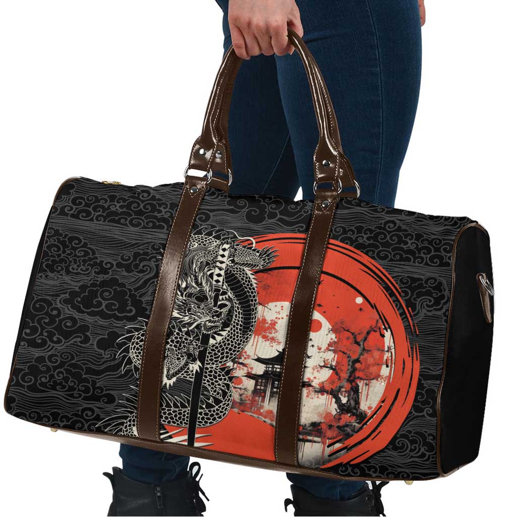 Japanese Dragon Katana Enso Travel Bag Japan Pagoda Seamless Cloud LT14 - Polynesian Pride
