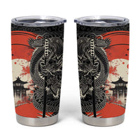Japanese Dragon Katana Enso Tumbler Cup Japan Pagoda Seamless Cloud LT14 Black - Polynesian Pride