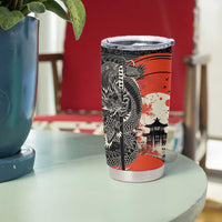 Japanese Dragon Katana Enso Tumbler Cup Japan Pagoda Seamless Cloud LT14 - Polynesian Pride