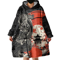 Japanese Dragon Katana Enso Wearable Blanket Hoodie Japan Pagoda Seamless Cloud LT14 - Polynesian Pride