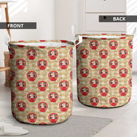 Japanese Daruma Doll Laundry Basket Palaka With Seamless Bamboo Pattern - Polynesian Pride