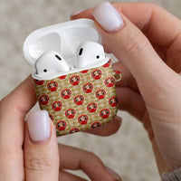 Japanese Daruma Doll AirPods Case Palaka With Seamless Bamboo Pattern - Polynesian Pride