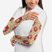 Japanese Daruma Doll Arm Sleeves Palaka With Seamless Bamboo Pattern LT14 - Polynesian Pride