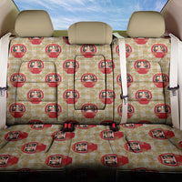 Japanese Daruma Doll Back Car Seat Cover Palaka With Seamless Bamboo Pattern LT14 One Size Beige - Polynesian Pride