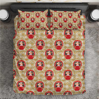 Japanese Daruma Doll Bedding Set Palaka With Seamless Bamboo Pattern - Polynesian Pride