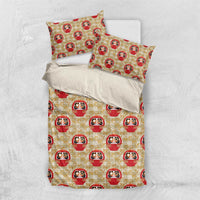 Japanese Daruma Doll Bedding Set Palaka With Seamless Bamboo Pattern - Polynesian Pride