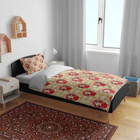 Japanese Daruma Doll Bedding Set Palaka With Seamless Bamboo Pattern - Polynesian Pride