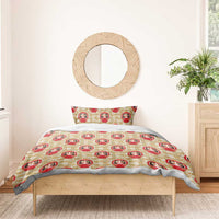 Japanese Daruma Doll Bedding Set Palaka With Seamless Bamboo Pattern - Polynesian Pride