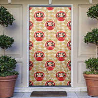 Japanese Daruma Doll Door Cover Palaka With Seamless Bamboo Pattern LT14 Beige - Polynesian Pride