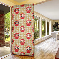 Japanese Daruma Doll Door Cover Palaka With Seamless Bamboo Pattern LT14 - Polynesian Pride