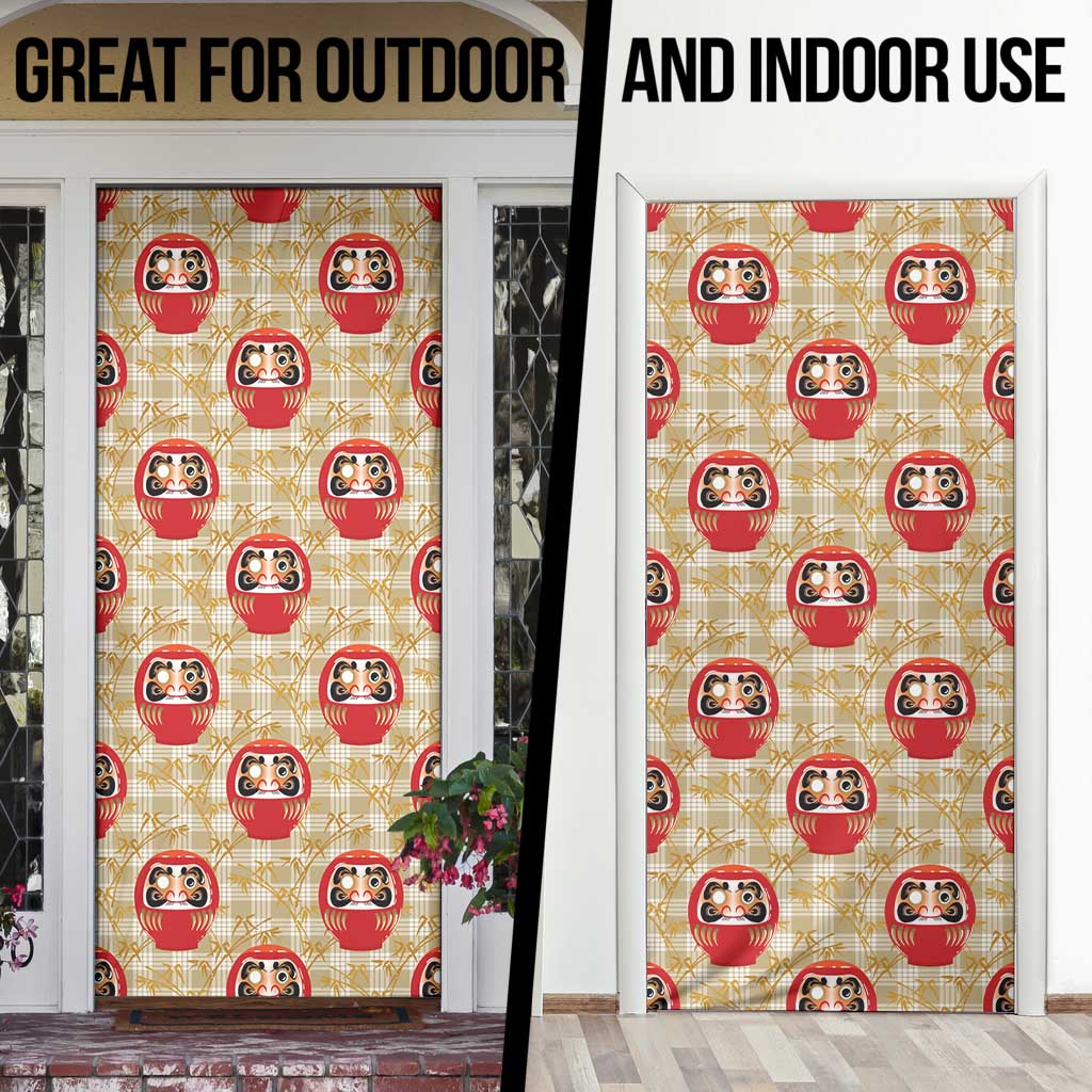 Japanese Daruma Doll Door Cover Palaka With Seamless Bamboo Pattern LT14 - Polynesian Pride