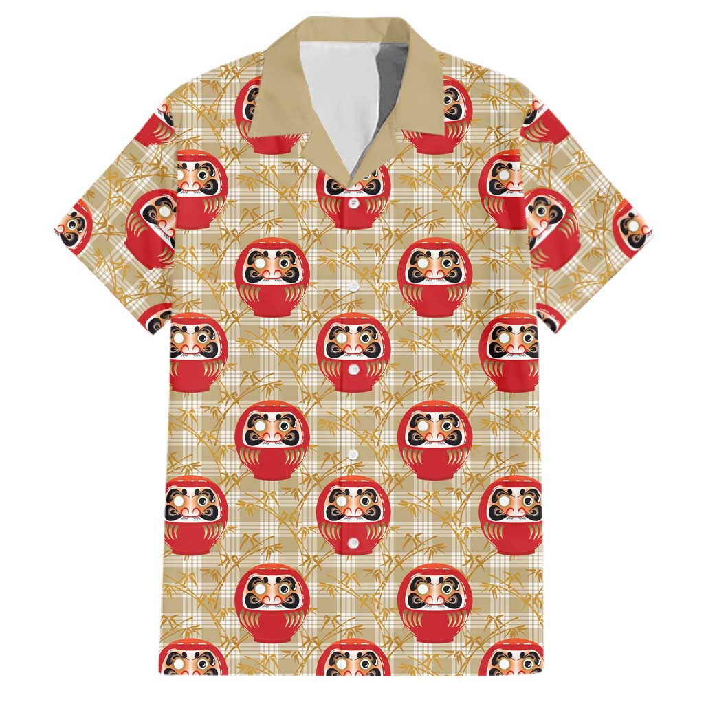 Japanese Daruma Doll Family Matching Long Sleeve Bodycon Dress and Hawaiian Shirt Palaka With Seamless Bamboo Pattern - Polynesian Pride