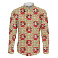Japanese Daruma Doll Family Matching Long Sleeve Bodycon Dress and Hawaiian Shirt Palaka With Seamless Bamboo Pattern - Polynesian Pride