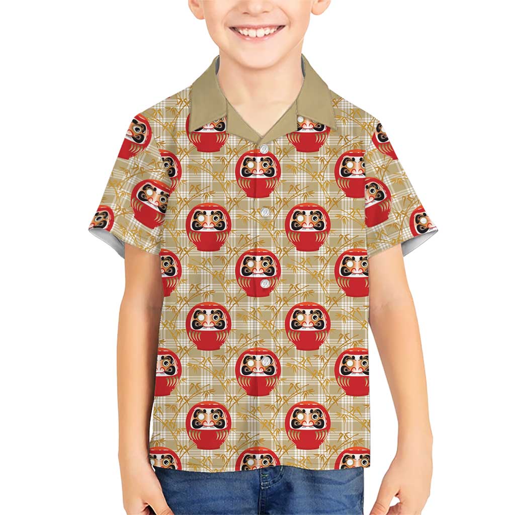 Japanese Daruma Doll Family Matching Long Sleeve Bodycon Dress and Hawaiian Shirt Palaka With Seamless Bamboo Pattern - Polynesian Pride