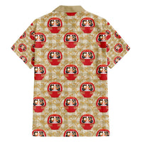 Japanese Daruma Doll Family Matching Off Shoulder Short Dress and Hawaiian Shirt Palaka With Seamless Bamboo Pattern - Polynesian Pride