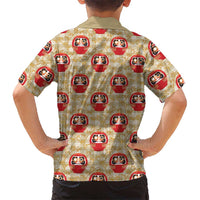 Japanese Daruma Doll Family Matching Puletasi and Hawaiian Shirt Palaka With Seamless Bamboo Pattern LT14 - Polynesian Pride