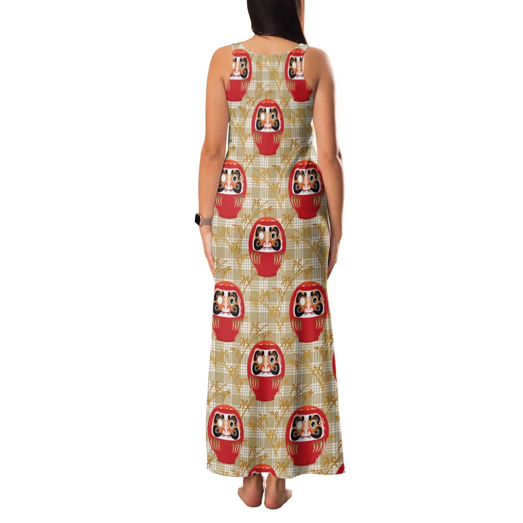Japanese Daruma Doll Family Matching Tank Maxi Dress and Hawaiian Shirt Palaka With Seamless Bamboo Pattern - Polynesian Pride