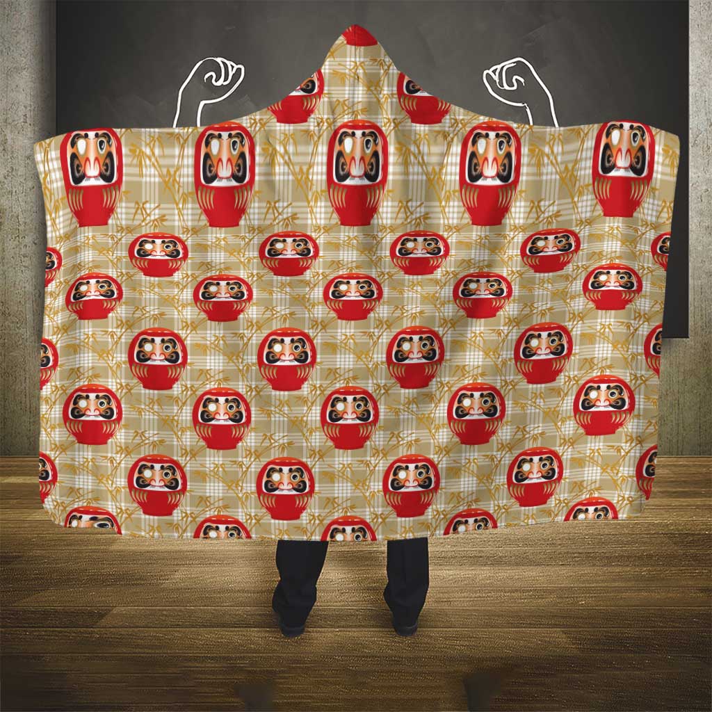 Japanese Daruma Doll Hooded Blanket Palaka With Seamless Bamboo Pattern LT14 - Polynesian Pride