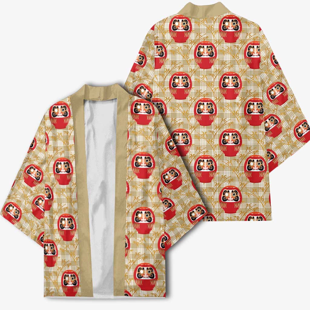 Japanese Daruma Doll Kimono Palaka With Seamless Bamboo Pattern LT14 - Polynesian Pride