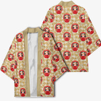 Japanese Daruma Doll Kimono Palaka With Seamless Bamboo Pattern LT14 - Polynesian Pride