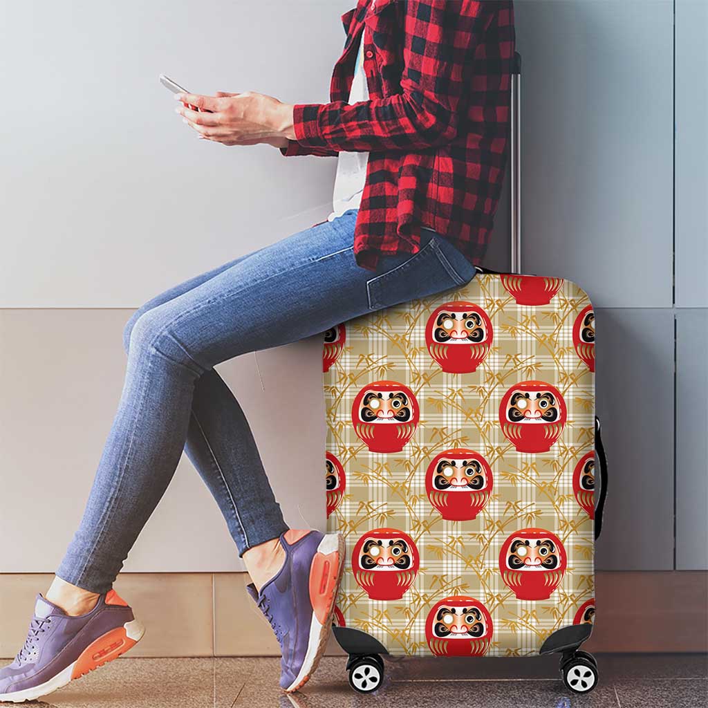 Japanese Daruma Doll Luggage Cover Palaka With Seamless Bamboo Pattern LT14 - Polynesian Pride
