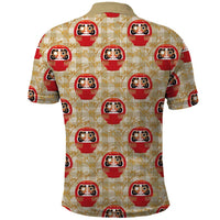 Japanese Daruma Doll Polo Shirt Palaka With Seamless Bamboo Pattern LT14 - Polynesian Pride