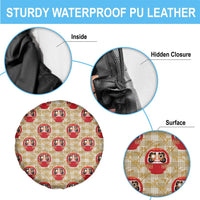 Japanese Daruma Doll Spare Tire Cover Palaka With Seamless Bamboo Pattern LT14 - Polynesian Pride