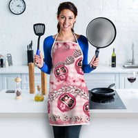 Japanese Daruma Doll Palaka Apron Cherry Blossoms With Shell Lei LT14 - Polynesian Pride