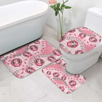 Japanese Daruma Doll Palaka Bathroom Set Cherry Blossoms With Shell Lei - Polynesian Pride