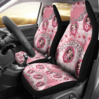 Japanese Daruma Doll Palaka Car Seat Cover Cherry Blossoms With Shell Lei LT14 - Polynesian Pride