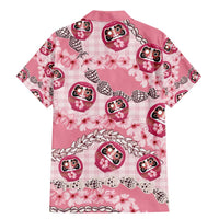 Japanese Daruma Doll Palaka Family Matching Mermaid Dress and Hawaiian Shirt Cherry Blossoms With Shell Lei - Polynesian Pride