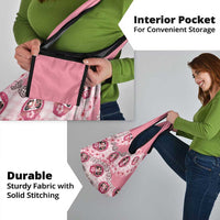 Japanese Daruma Doll Palaka Grocery Bag Cherry Blossoms With Shell Lei - Polynesian Pride