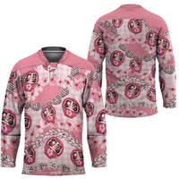Japanese Daruma Doll Palaka Hockey Jersey Cherry Blossoms With Shell Lei - Polynesian Pride