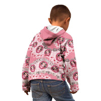 Japanese Daruma Doll Palaka Kid Hoodie Cherry Blossoms With Shell Lei LT14 - Polynesian Pride