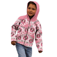 Japanese Daruma Doll Palaka Kid Hoodie Cherry Blossoms With Shell Lei LT14 - Polynesian Pride