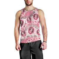 Japanese Daruma Doll Palaka Men Tank Top Cherry Blossoms With Shell Lei LT14 - Polynesian Pride