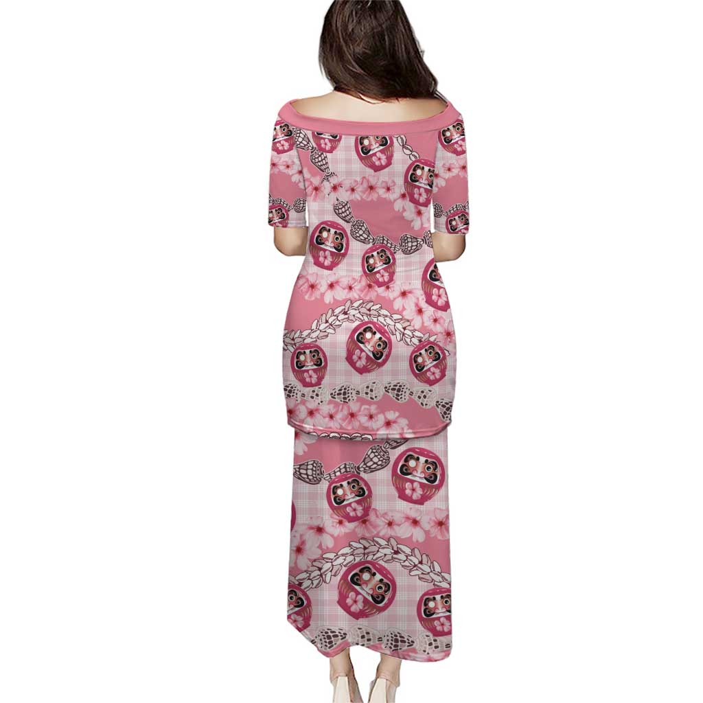 Japanese Daruma Doll Palaka Puletasi Cherry Blossoms With Shell Lei LT14 - Polynesian Pride