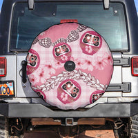 Japanese Daruma Doll Palaka Spare Tire Cover Cherry Blossoms With Shell Lei LT14 Pink - Polynesian Pride
