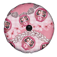 Japanese Daruma Doll Palaka Spare Tire Cover Cherry Blossoms With Shell Lei LT14 - Polynesian Pride
