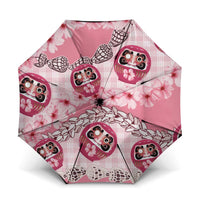 Japanese Daruma Doll Palaka Umbrella Cherry Blossoms With Shell Lei LT14 One Size Folded 11.42 inch Opened Diameter 37.4 inch Pink - Polynesian Pride