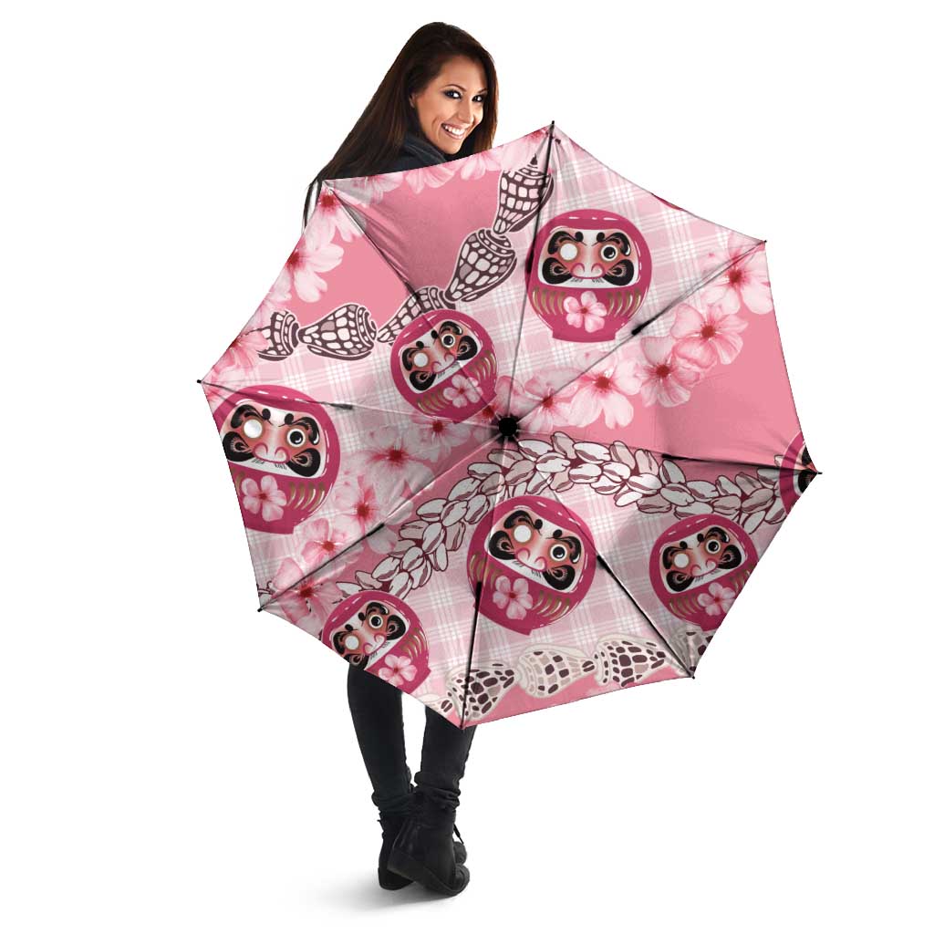 Japanese Daruma Doll Palaka Umbrella Cherry Blossoms With Shell Lei LT14 - Polynesian Pride