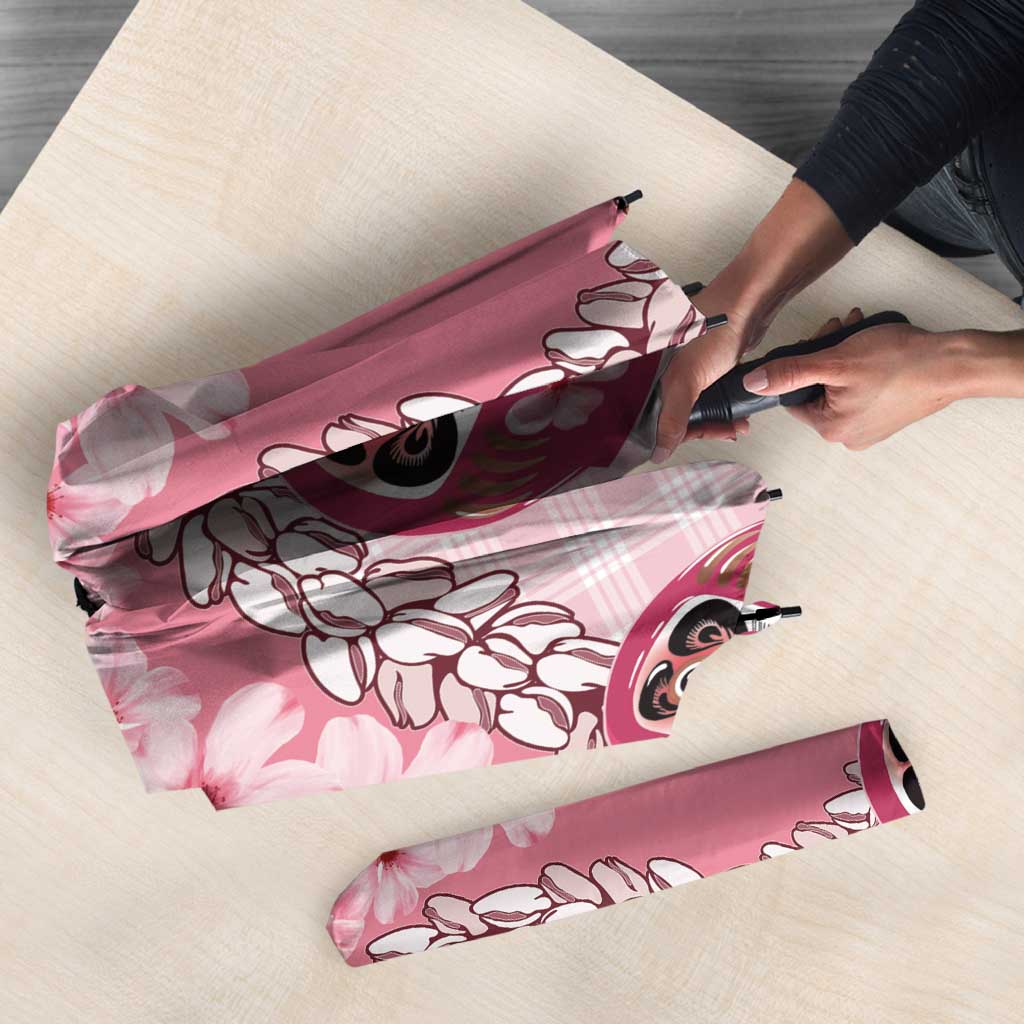 Japanese Daruma Doll Palaka Umbrella Cherry Blossoms With Shell Lei LT14 - Polynesian Pride