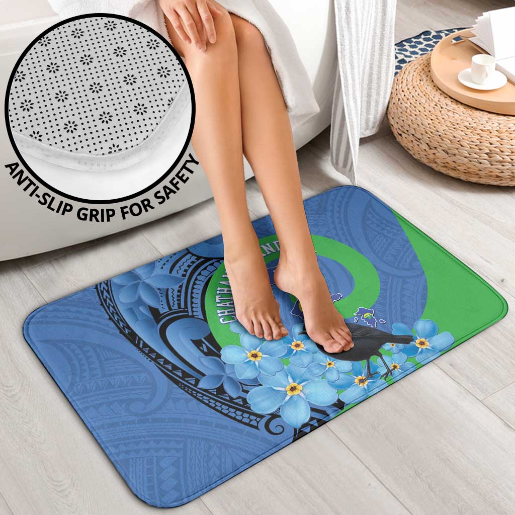 New Zealand Chatham Islands Bathroom Set Wharekauri Forget Me Not With Black Robin - Polynesian Pride