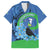 New Zealand Chatham Islands Family Matching Off Shoulder Maxi Dress and Hawaiian Shirt Wharekauri Forget Me Not With Black Robin
