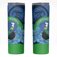 New Zealand Chatham Islands Skinny Tumbler Wharekauri Forget Me Not With Black Robin
